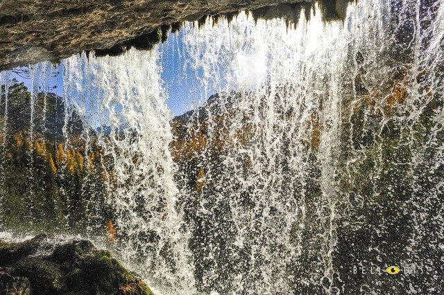 09W228  Inside a waterfall